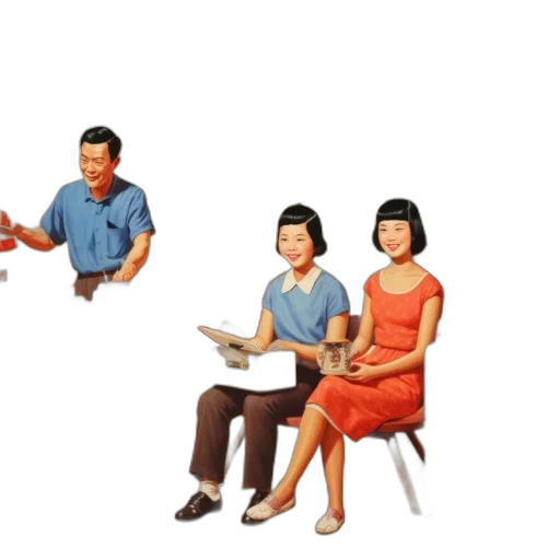 3d render, vintage, poster, featuring transparent PNG cut-out