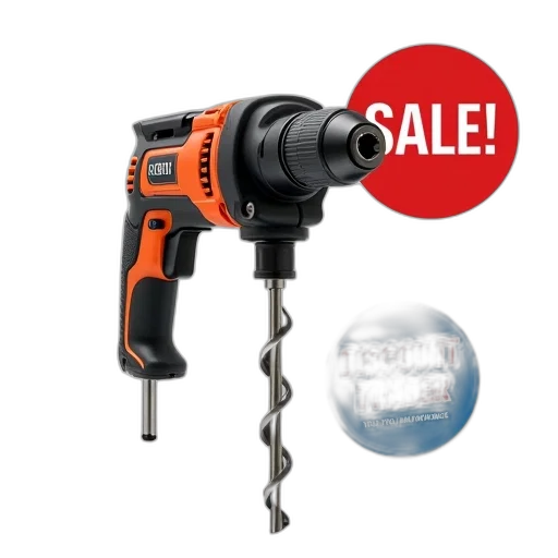 black, orange, power, drill transparent PNG cut-out