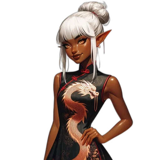 dress, staff, fantasy art, concept art transparent PNG cut-out