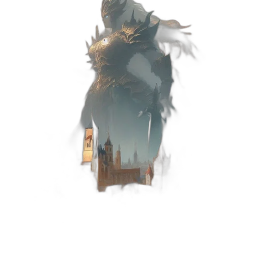 dragon, mask, sword, creature transparent PNG cut-out