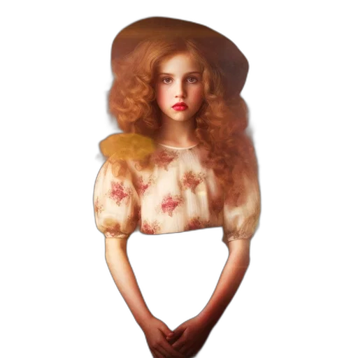 hat, dress, jacket, hair transparent PNG cut-out