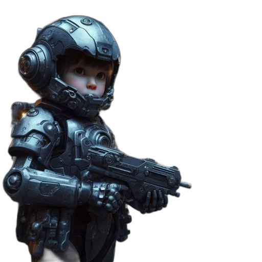 robot, weapon, concept art, cyberpunk transparent PNG cut-out