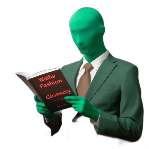 creature, mask, jacket, staff transparent PNG cut-out