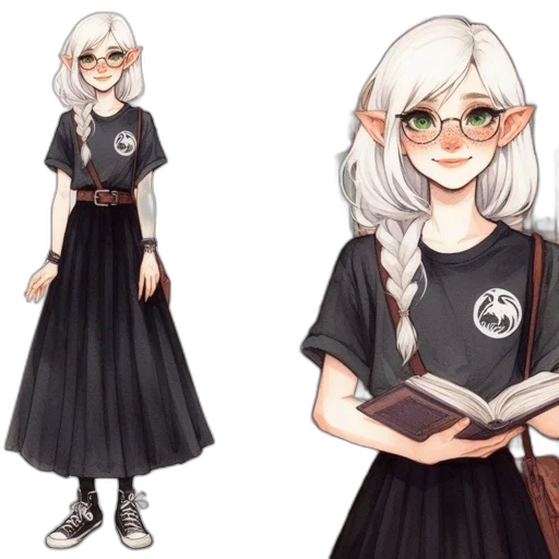 dress, staff, concept art, fantasy art transparent PNG cut-out