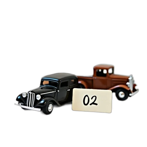 car, 3d render, vintage, toy transparent PNG cut-out