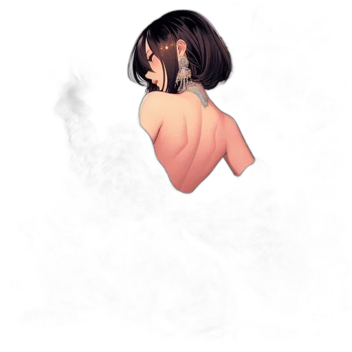 dress, hair, mask, face transparent PNG cut-out