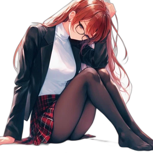 jacket, dress, hair, weapon transparent PNG cut-out