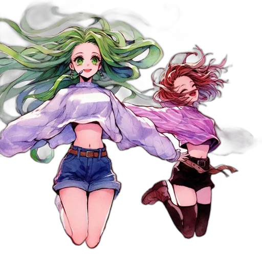 hair, dress, jacket, anime transparent PNG cut-out
