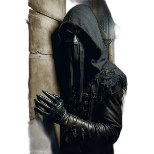 mask, jacket, sword, face transparent PNG cut-out
