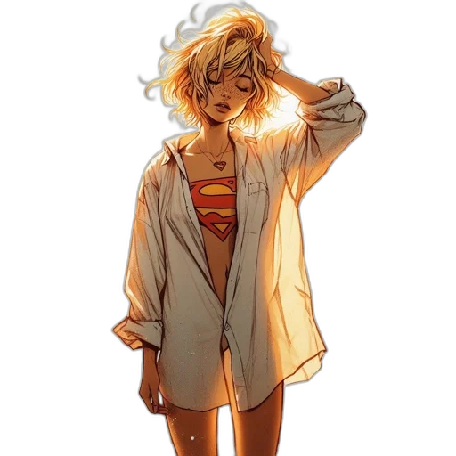 jacket, dress, comic book art, concept art transparent PNG cut-out