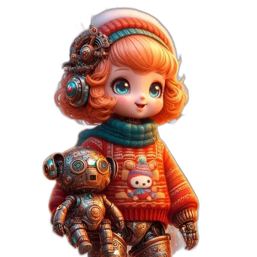 robot, concept art, 3d render, fantasy art transparent PNG cut-out