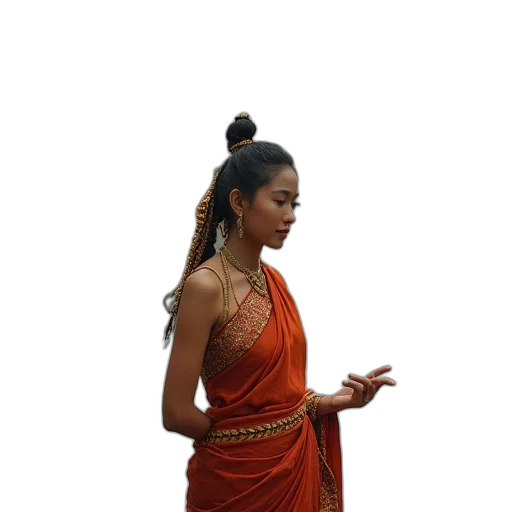 dress, staff, jewelry, concept art transparent PNG cut-out