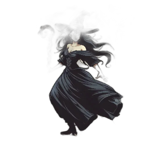 dress, dragon, mask, hair transparent PNG cut-out