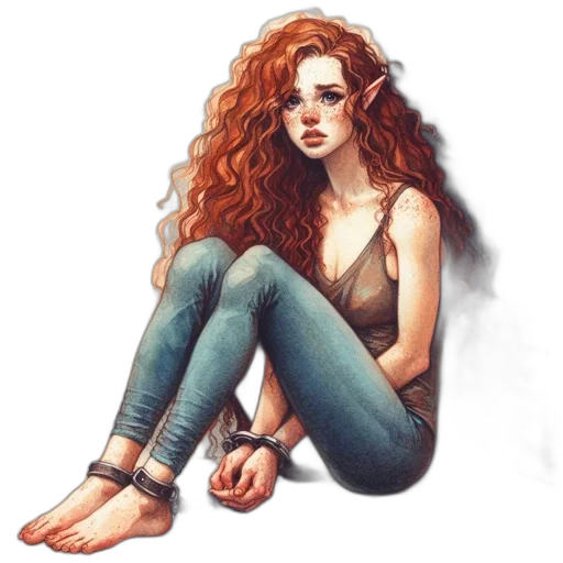 jewelry, hair, shoes, fantasy art transparent PNG cut-out