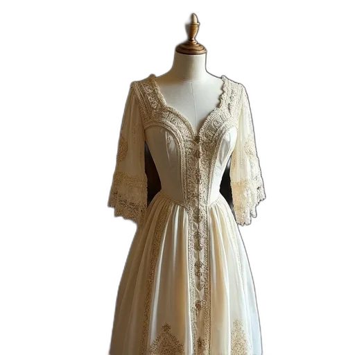 dress, vintage, victorian, intricate transparent PNG cut-out