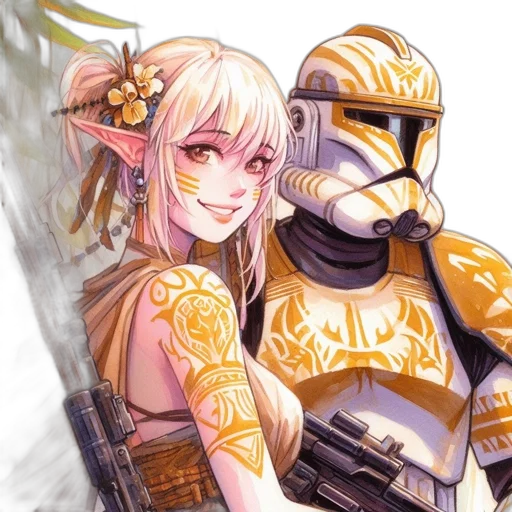 weapon, robot, mask, fantasy art transparent PNG cut-out