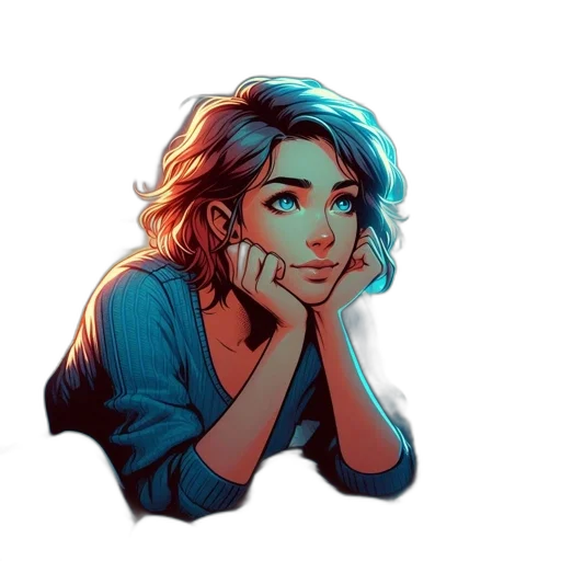 face, comic book art, pixel art, concept art transparent PNG cut-out