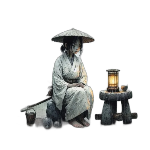 staff, umbrella, robot, concept art transparent PNG cut-out
