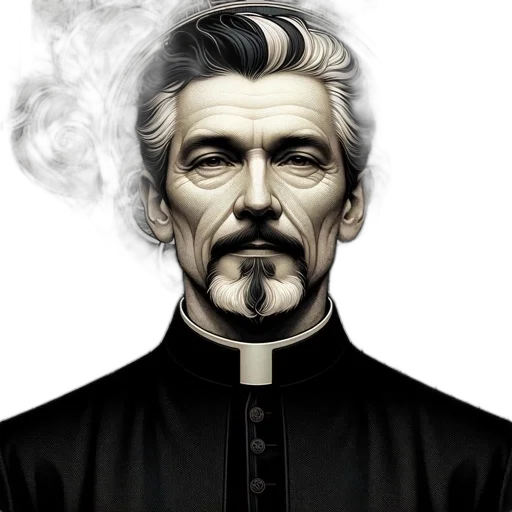 face, comic book art, concept art, photorealistic transparent PNG cut-out