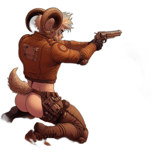 weapon, staff, jacket, animal transparent PNG cut-out