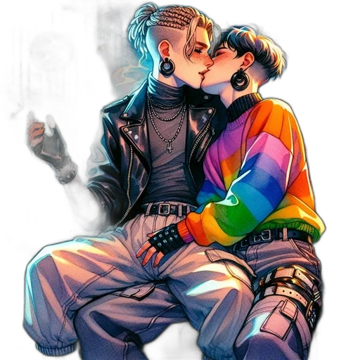 jacket, cyberpunk, watercolor, concept art transparent PNG cut-out