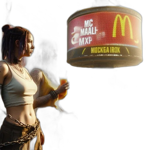 food, weapon, concept art, cyberpunk transparent PNG cut-out