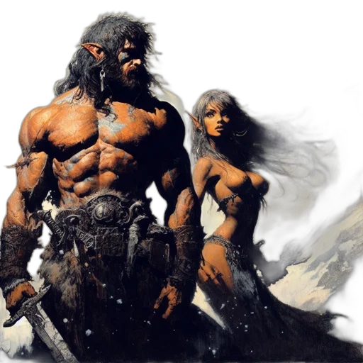 concept art, fantasy art, comic book art, photorealistic transparent PNG cut-out