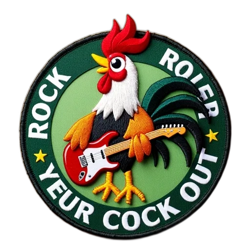 jacket, patch, cartoon, rooster transparent PNG cut-out