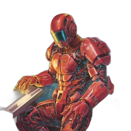 robot, weapon, sword, jacket transparent PNG cut-out