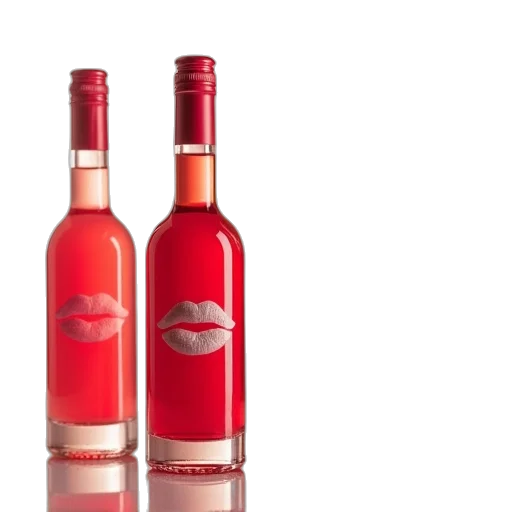 bottle, 3d render, red, four transparent PNG cut-out