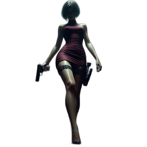 dress, weapon, concept art, 3d render transparent PNG cut-out