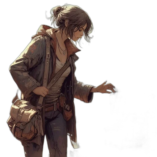 jacket, staff, weapon, concept art transparent PNG cut-out