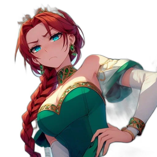 dress, staff, crown, weapon transparent PNG cut-out