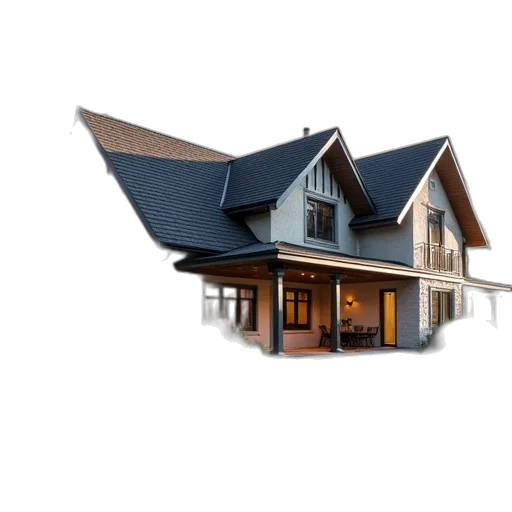building, furniture, umbrella, 3d render transparent PNG cut-out