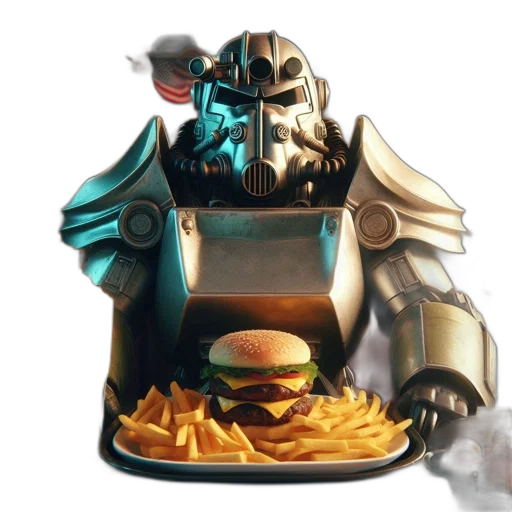 food, robot, concept art, 3d render transparent PNG cut-out