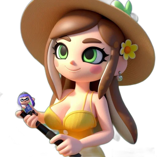 hat, staff, weapon, flower transparent PNG cut-out