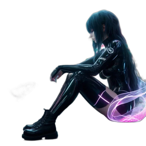 robot, dress, hair, jacket transparent PNG cut-out