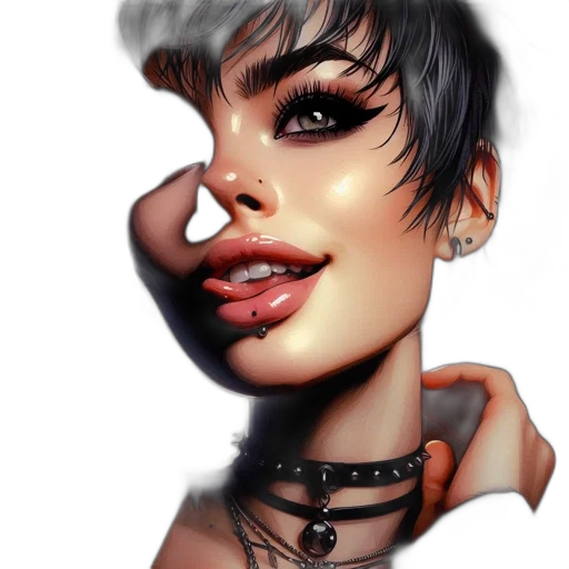 face, jewelry, photorealistic, fantasy art transparent PNG cut-out