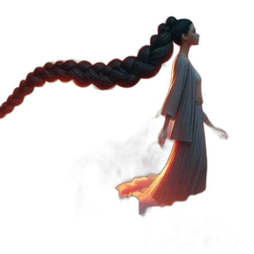 dress, staff, jewelry, hair transparent PNG cut-out