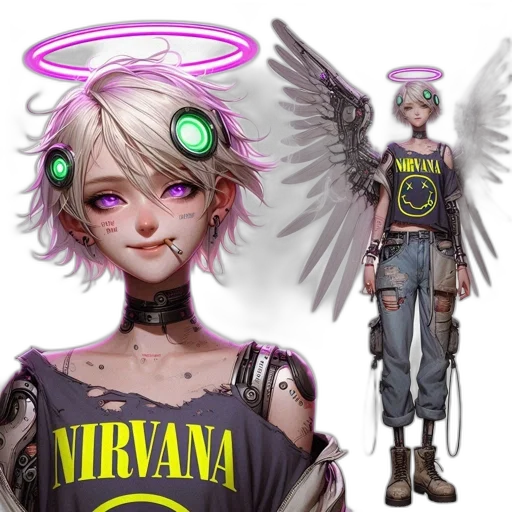 robot, cyberpunk, concept art, fantasy art transparent PNG cut-out