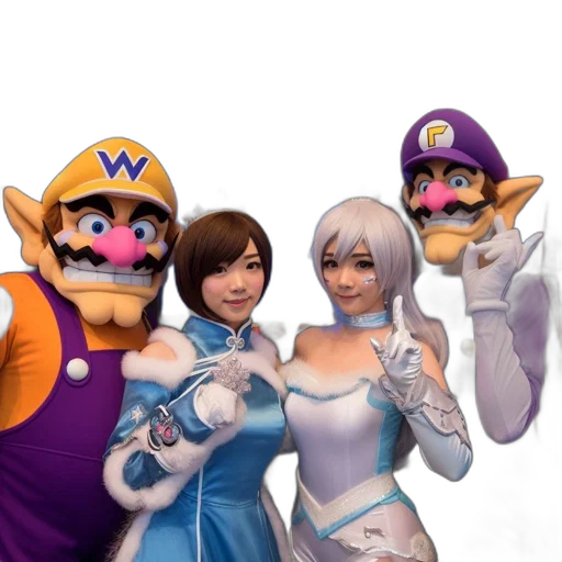 mask, dress, staff, 3d render transparent PNG cut-out