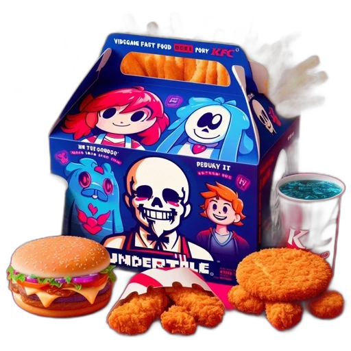 food, concept art, vaporwave, kfc transparent PNG cut-out