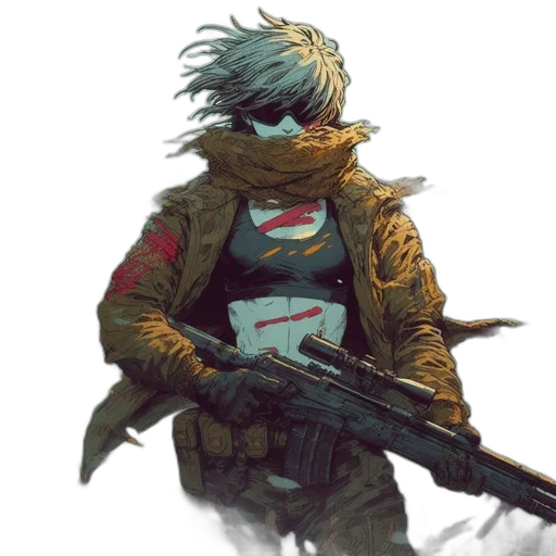 jacket, weapon, cyberpunk, concept art transparent PNG cut-out