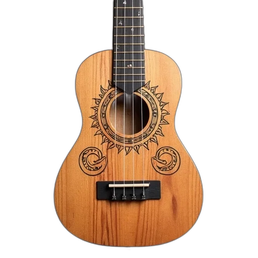 traditional, wooden, ukulele, sun transparent PNG cut-out