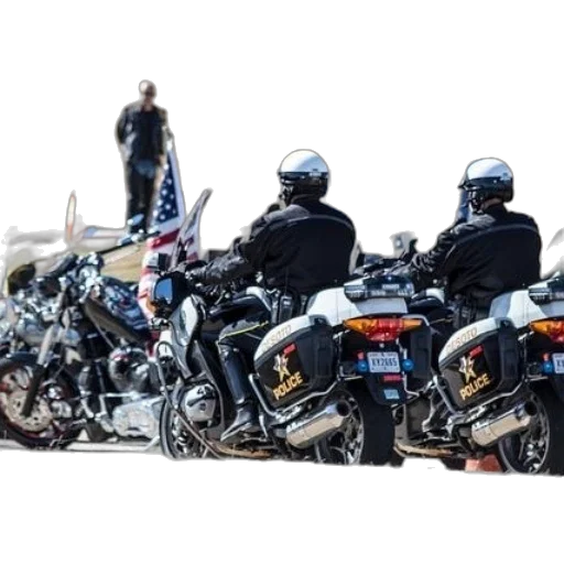 police, officers, motorcycles, american transparent PNG cut-out