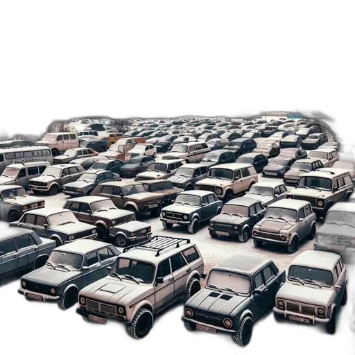 car, 3d render, old, neighborhood transparent PNG cut-out