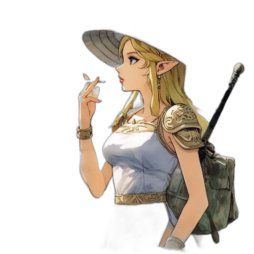 staff, dress, hat, sword transparent PNG cut-out