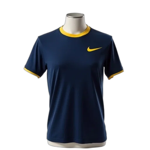 navy, blue, t-shirt, yellow transparent PNG cut-out