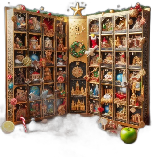 intricately, designed, advent, calendar transparent PNG cut-out