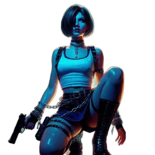 weapon, cyberpunk, concept art, pixel art transparent PNG cut-out